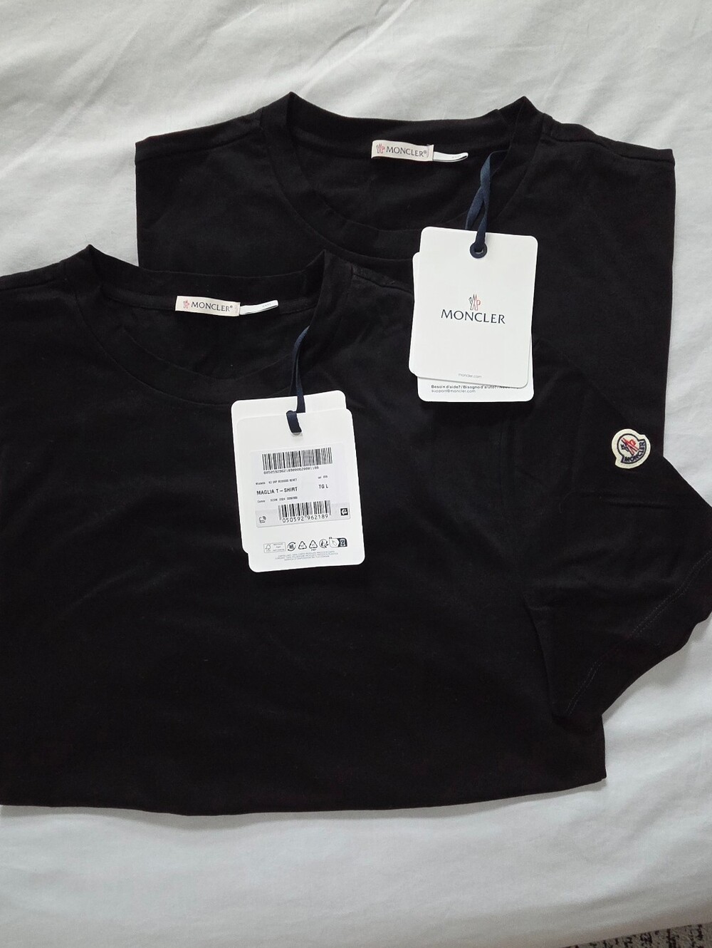 Moncler Black Short Sleeve Crewneck Tee w/ Sleeve Logo (2 for the price of 1!!)